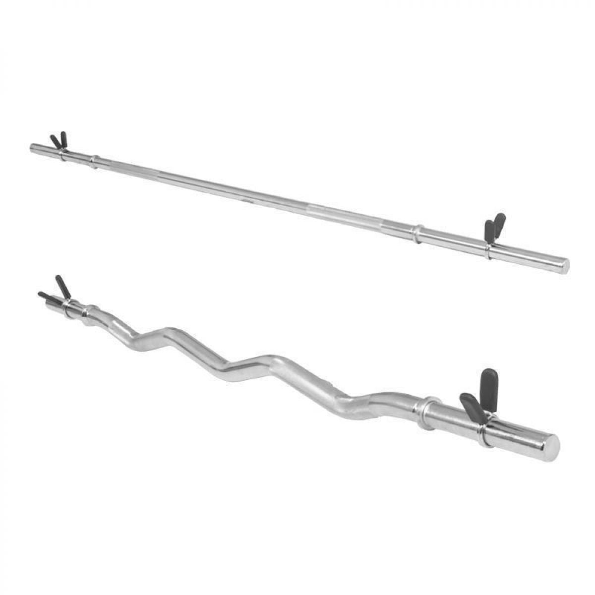 Voordeelset halterstangen - lange halter en EZ curl stang (veersluiting) Gorilla Sports