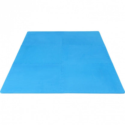 Sportschool Vloer Beschermingsmatten (6 matten + 12 eindstukken) Blauw