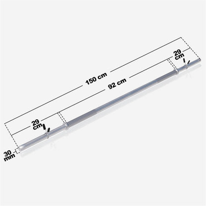 TWEEDE KANS Lange halterstang 150 cm veersluiting