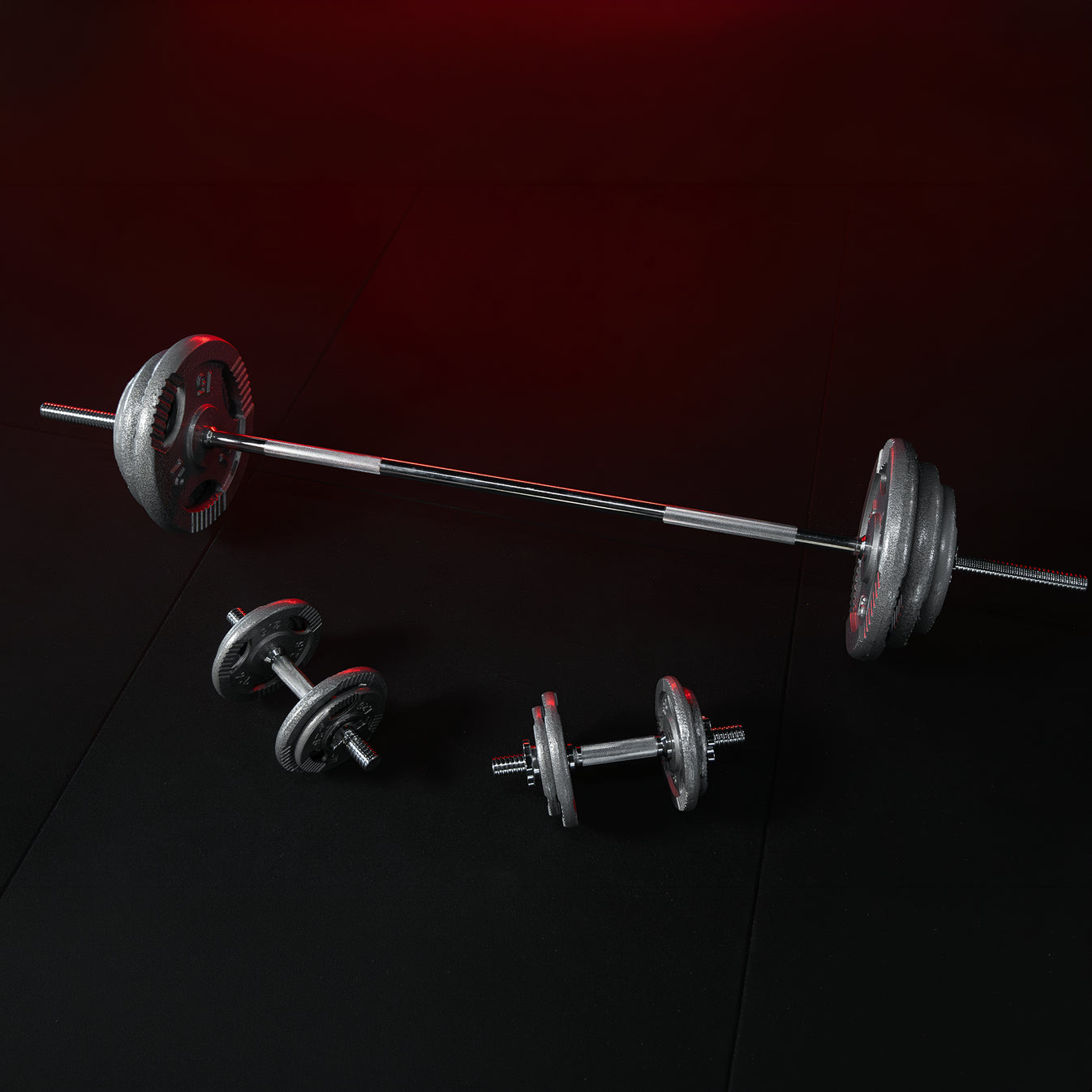 Set d'haltères 100 kg Gripper Fonte - Fermeture à vis 30 mm