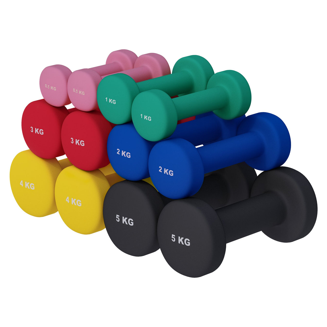 Ensemble complet d'haltères en vinyle 31 kg