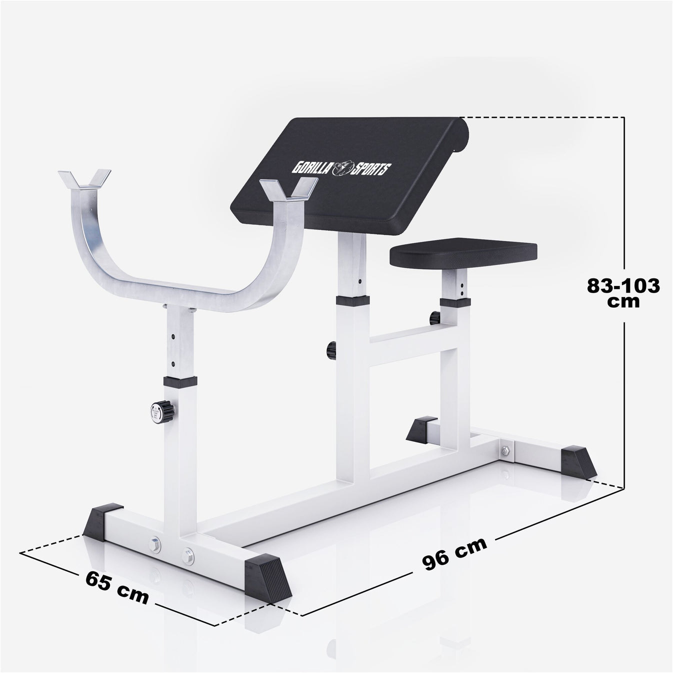 Banc de musculation pour biceps blanc