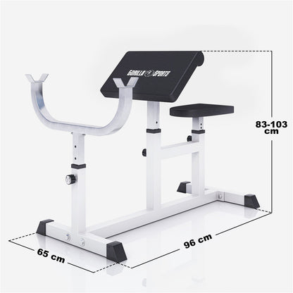 Banc de musculation pour biceps blanc
