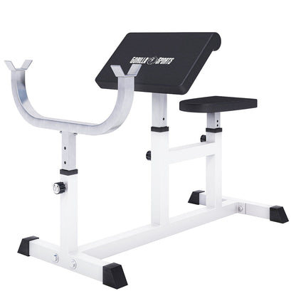 Banc de musculation pour biceps blanc