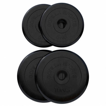 Value pack 30 kg (2 x 10 kg and 2 x 5 kg) Rubber weight plates