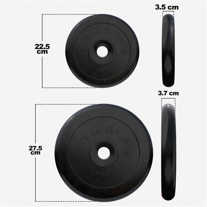 Value pack 30 kg (2 x 10 kg and 2 x 5 kg) Rubber weight plates