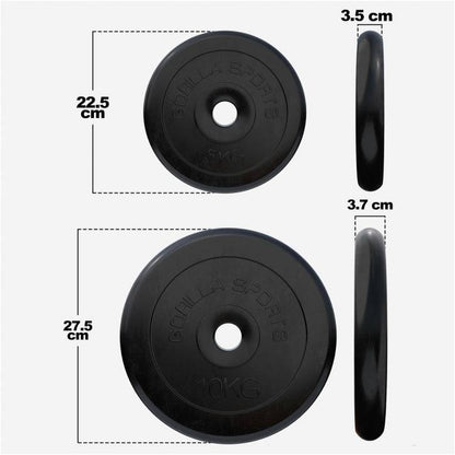 Value pack 30 kg (2 x 10 kg and 2 x 5 kg) Rubber weight plates