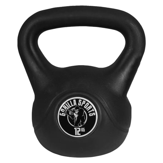 Kettlebell 12 kg en plastique noir