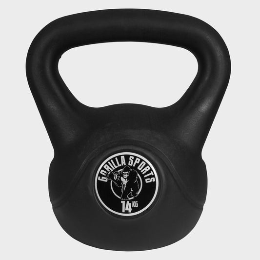Kettlebell 14 kg zwart kunststof