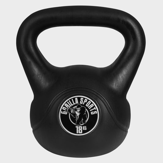 Kettlebell 18 kg zwart kunststof