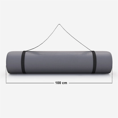 Deluxe Yoga Mat 190 x 100 x 1.5 cm Gray