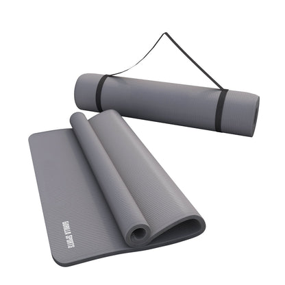 Deluxe Yoga Mat 190 x 100 x 1.5 cm Gray