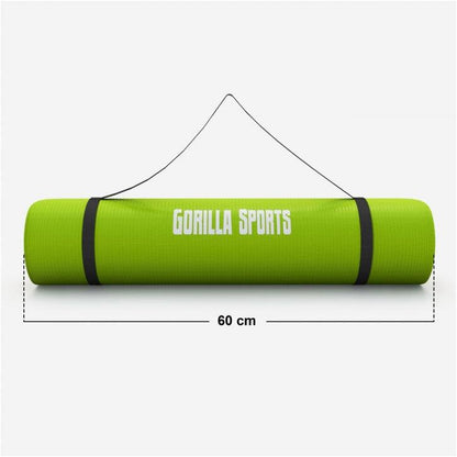 Yogamat Deluxe 190 x 60 x 1,5 cm Lime groen