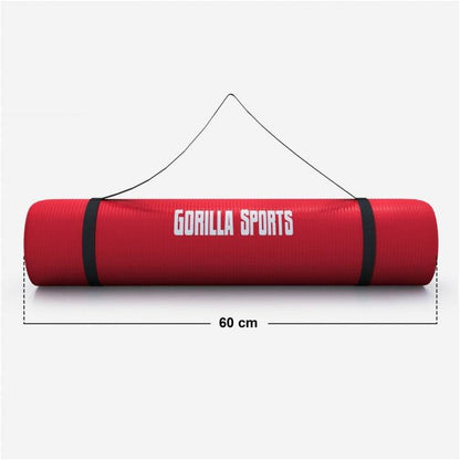 Yogamat Deluxe 190 x 60 x 1,5 cm Rood