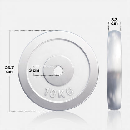 Halterschijf 10 kg Chroom