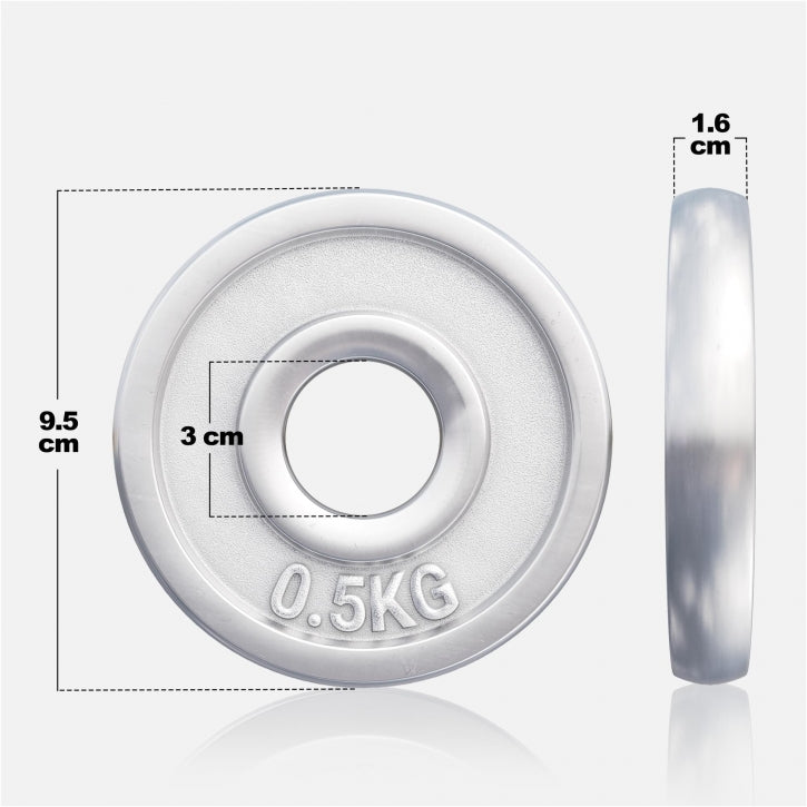 Halterschijven 4 x 0,5 kg Chroom