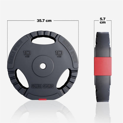 TWEEDE KANS Halterschijven 2 x 10 kg Gripper Kunststof - 30/31 mm