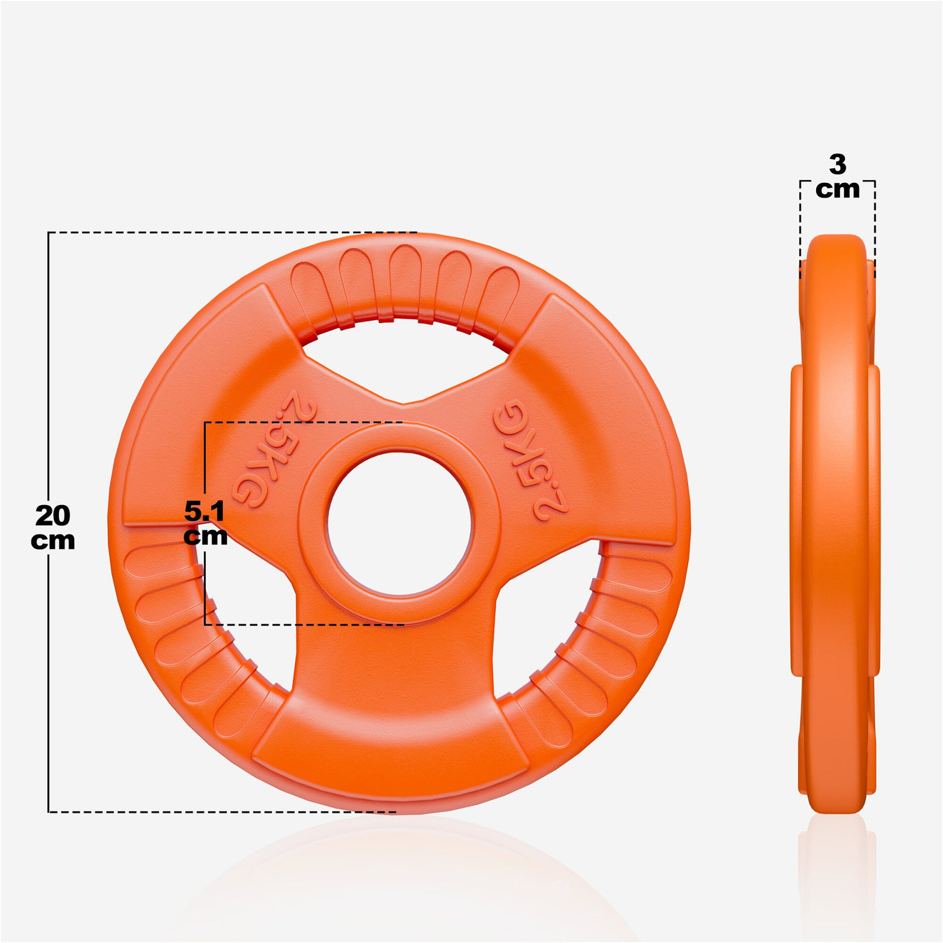 Disque de poids olympique 2,5 kg Gripper Fonte Revêtement caoutchouc - 50/51 mm