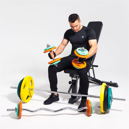 Disque de poids olympique 15 kg Gripper Fonte Revêtement caoutchouc - 50/51 mm