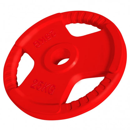 Olympische halterschijf 25 kg Gripper Gietijzer Rubber Coating - 50/51 mm