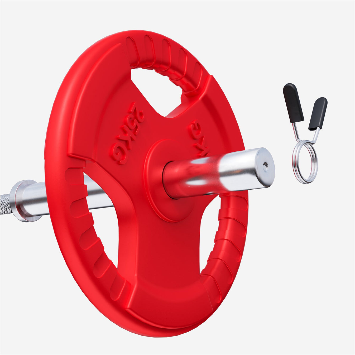 Disque de poids olympique 25 kg Gripper Fonte Revêtement caoutchouc - 50/51 mm
