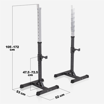 Squat en Bankdruksteunen met Halterset 35 kg kunststof