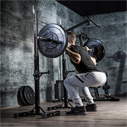 Squat en Bankdruksteunen met Halterset 35 kg kunststof