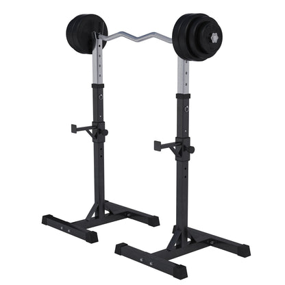 Squat en Bankdruksteunen met Halterset 35 kg kunststof