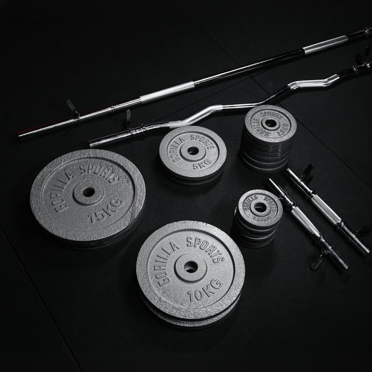 Ensemble d'haltères en fonte de 108 kg - Verrouillage à ressort de 30 mm