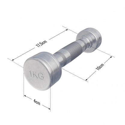 Dumbellset 2 kg (2 x 1 kg) Chroom