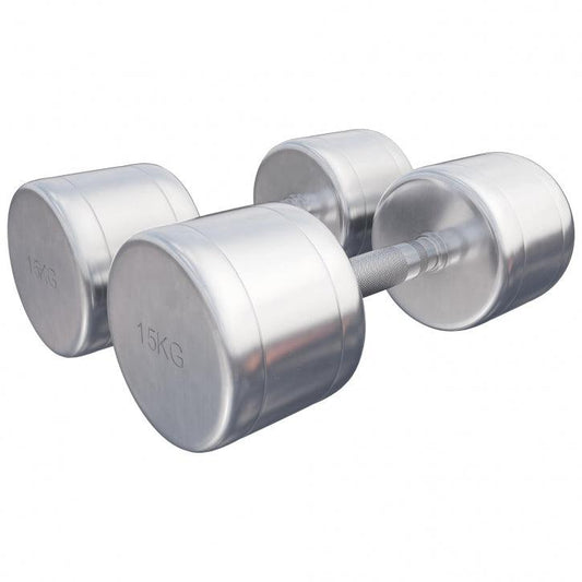 Dumbbellset 30 kg chroom - 2 x 15 kg