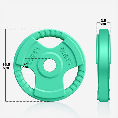 Halterschijf 1,25 kg Gripper Gietijzer Rubber Coating - 30/31 mm