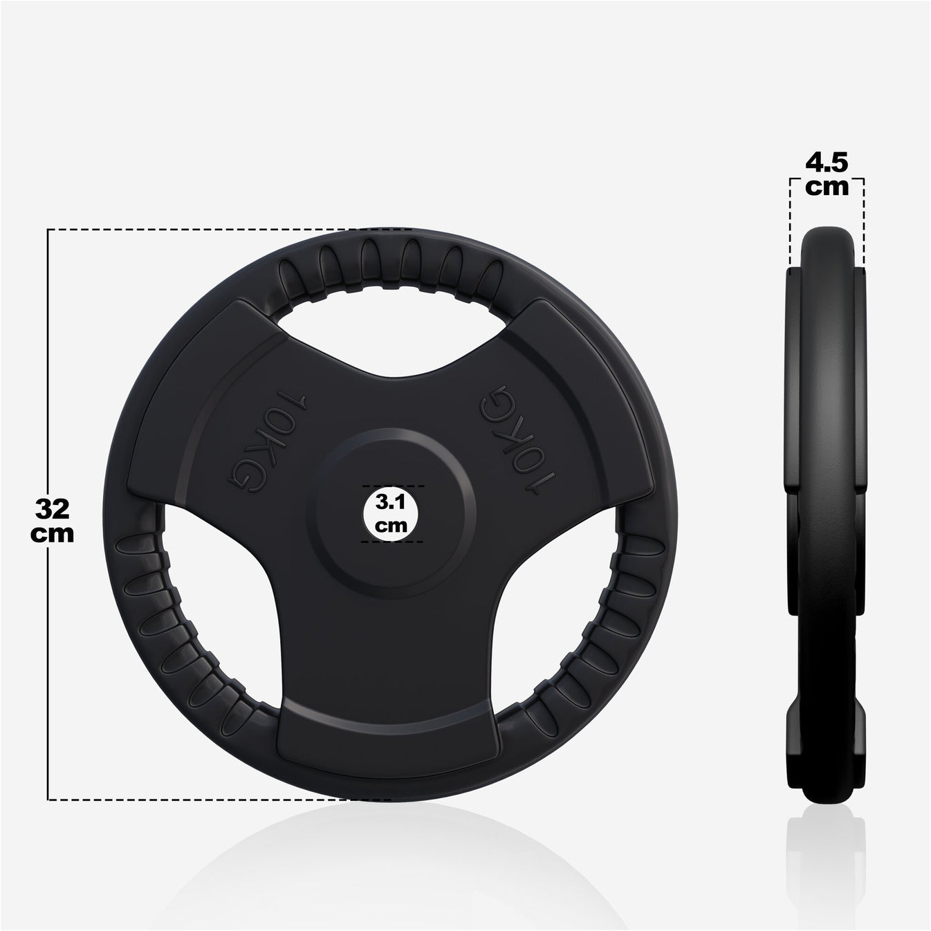 Halterschijf 10 kg Gripper Gietijzer Rubber Coating - 30/31 mm