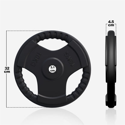 Halterschijf 10 kg Gripper Gietijzer Rubber Coating - 30/31 mm