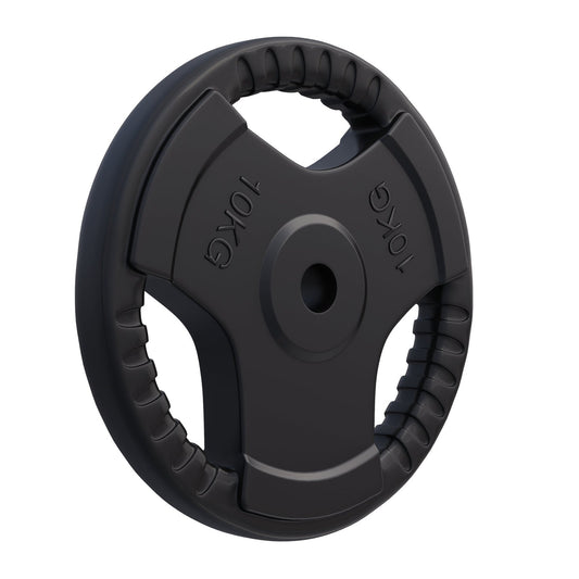 Weight Plate 10 kg Gripper Cast Iron Rubber Coating - 30/31 mm