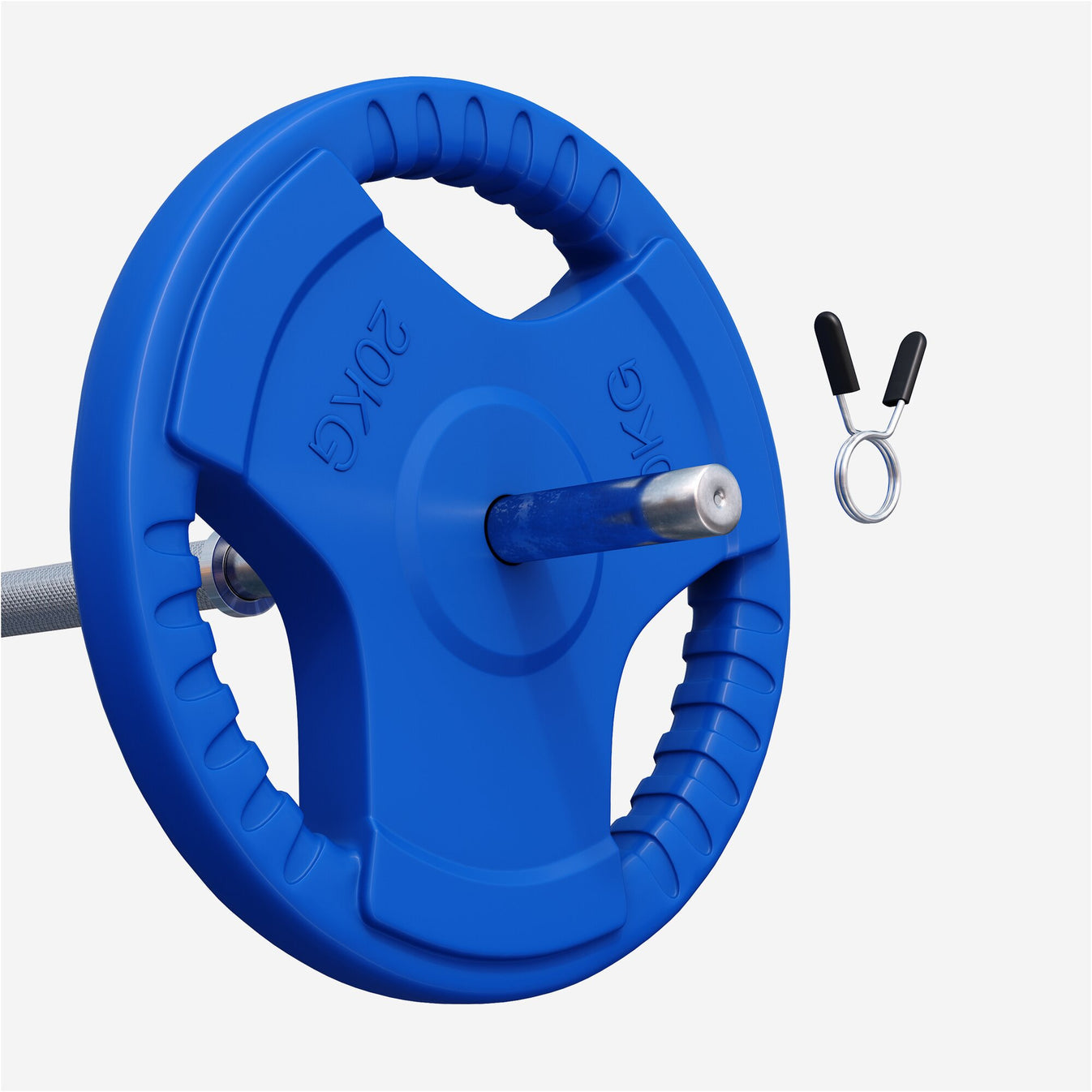 Halterschijf 20 kg Gripper Gietijzer Rubber Coating - 30/31 mm