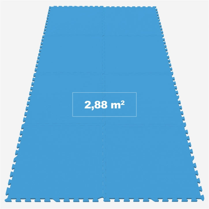 Sportschool Vloer Beschermingsmatten (8 stuks, totaal 2,88 m2) Blauw