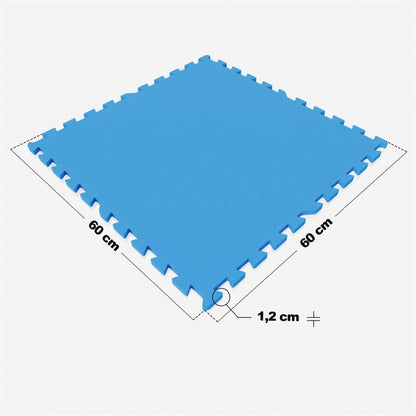 Sportschool Vloer Beschermingsmatten (8 stuks, totaal 2,88 m2) Blauw