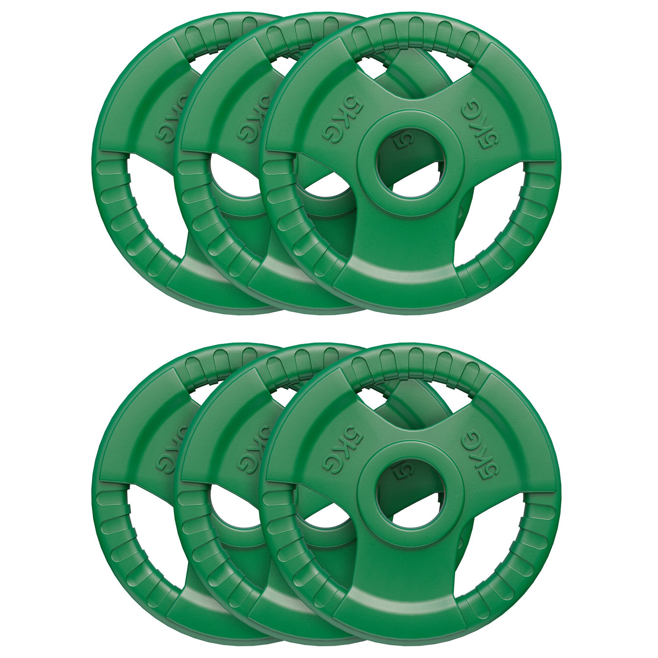 Voordeelbundel 30 kg (6 x 5 kg) Olympische Halterschijven Gripper Gietijzer - 50/51 mm
