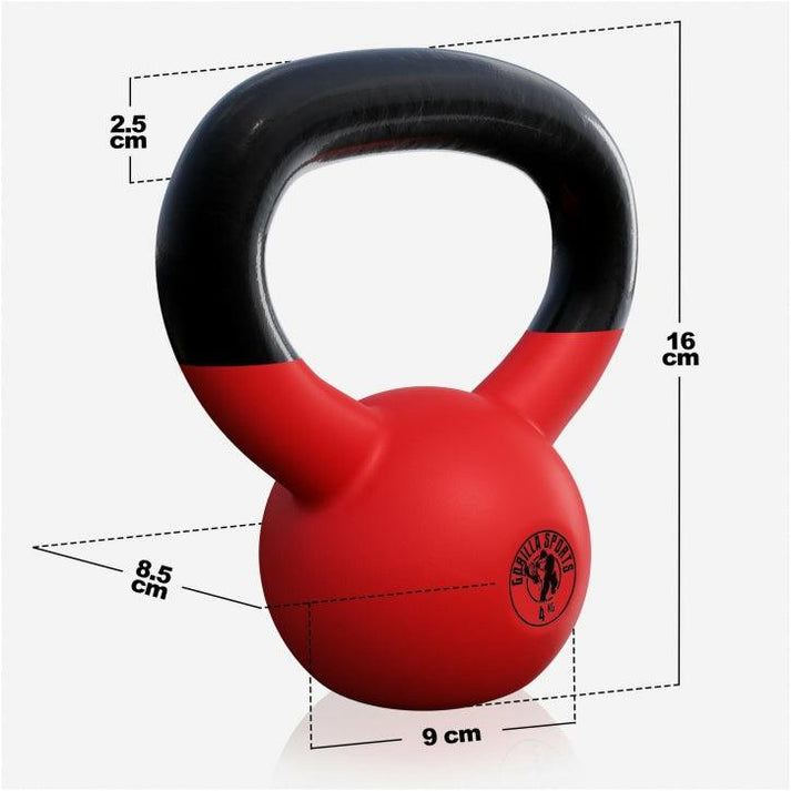 Voordeelset Kettlebells 4, 8 en 12 kg Rubber Coating