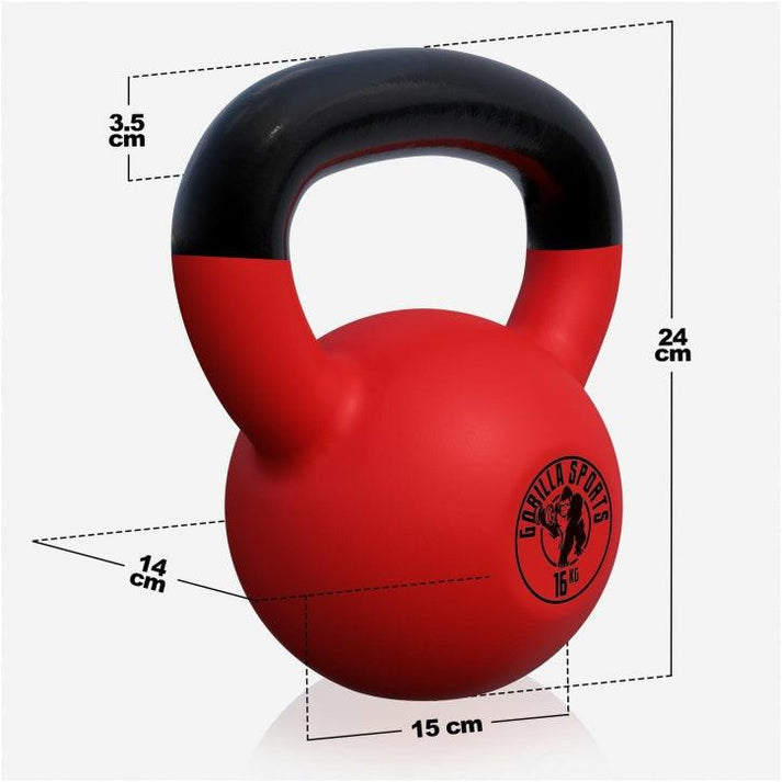 Ensemble Avantage Kettlebells 12 et 16 kg Revêtement Caoutchouc