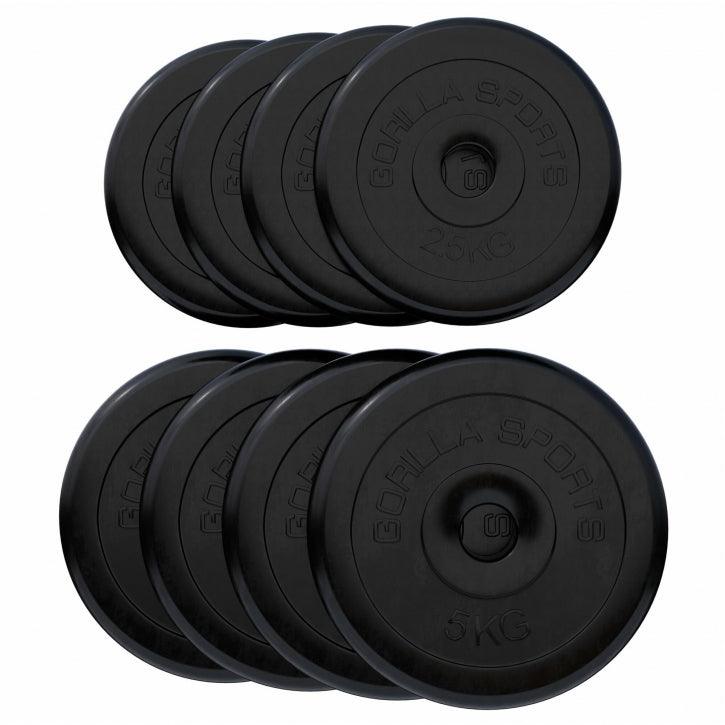 Pack avantage 30 kg (4 x 2,5 et 4 x 5 kg) Disques de poids en caoutchouc 