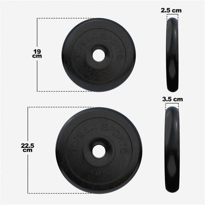 Pack avantage 30 kg (4 x 2,5 et 4 x 5 kg) Disques de poids en caoutchouc 