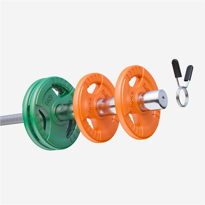 Lot de disques de poids olympiques 4 x 2,5 + 4 x 5 kg Gripper Fonte Revêtement caoutchouc - 50 mm