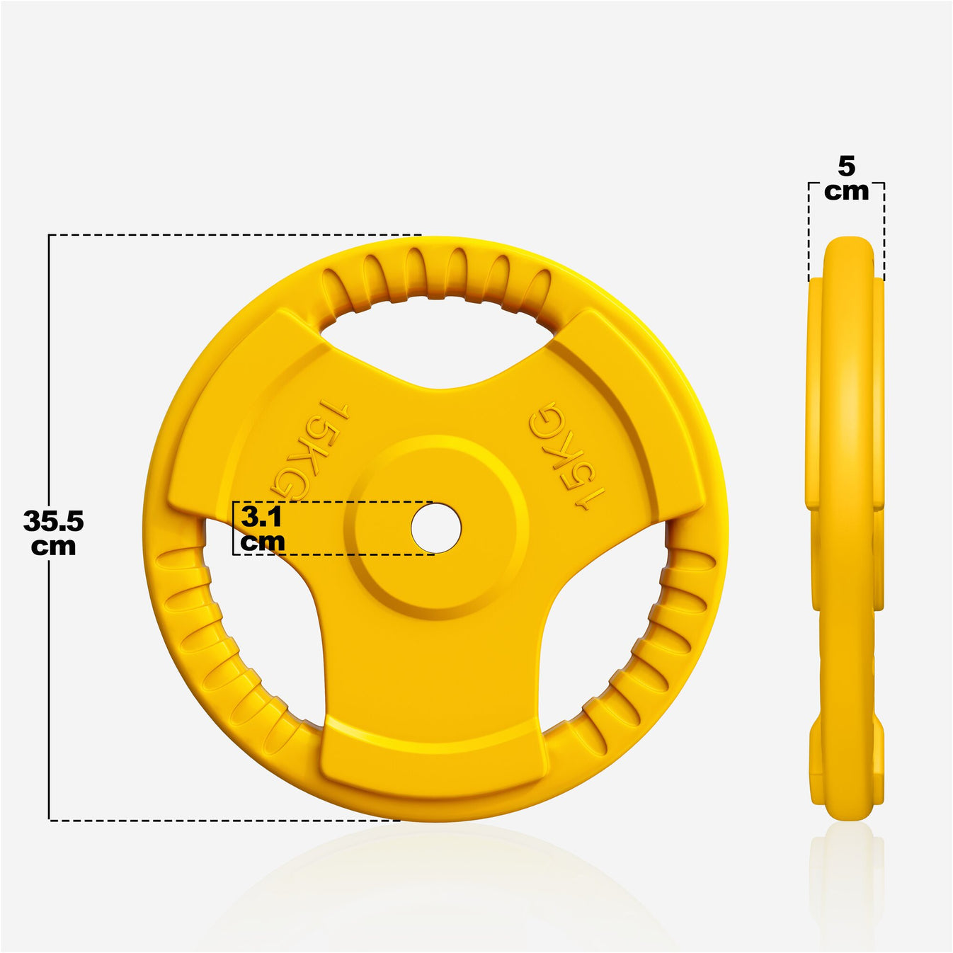 Pack économique 2 x 15 kg Plaques de poids Gripper en fonte avec revêtement en caoutchouc - 30 mm 
