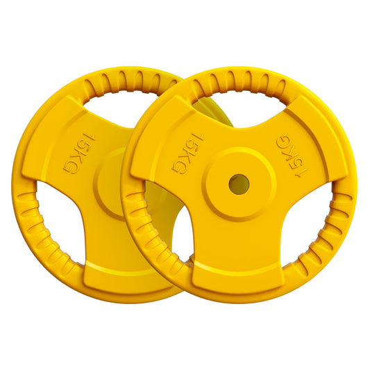 Voordeelbundel 2 x 15 kg Halterschijven Gripper Gietijzer Rubber Coating - 30 mm