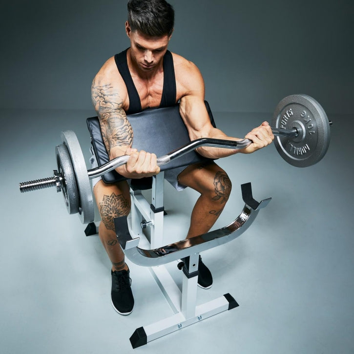 Biceps Curlbank met 40 kg Halterset Gietijzer