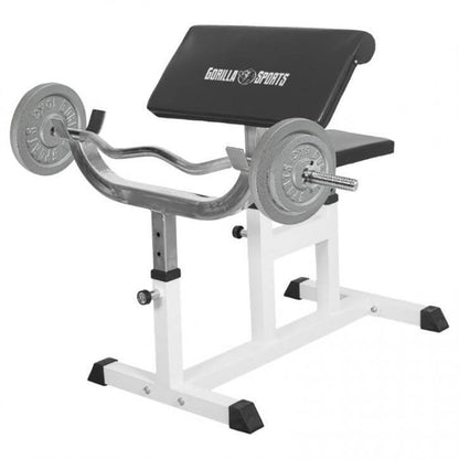 Biceps Curlbank met 38 kg halterset gietijzer
