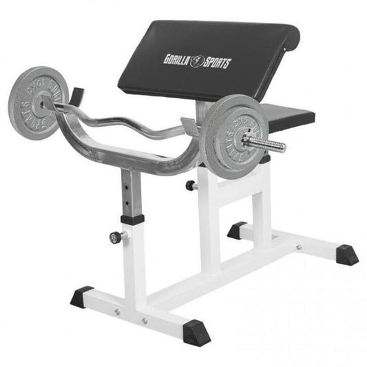 Biceps Curlbank met 38 kg halterset gietijzer