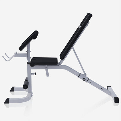 Banc de fitness réglable avec support pour curls blanc